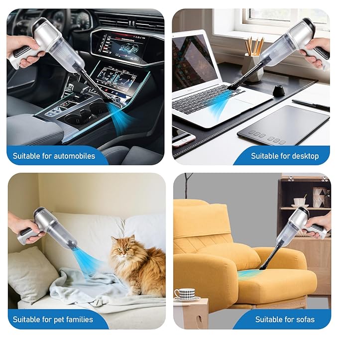 PortGun™ 12000 Pa Upgraded Technology Rechargeable 4 in 1 Wireless Car Vacuum Gun