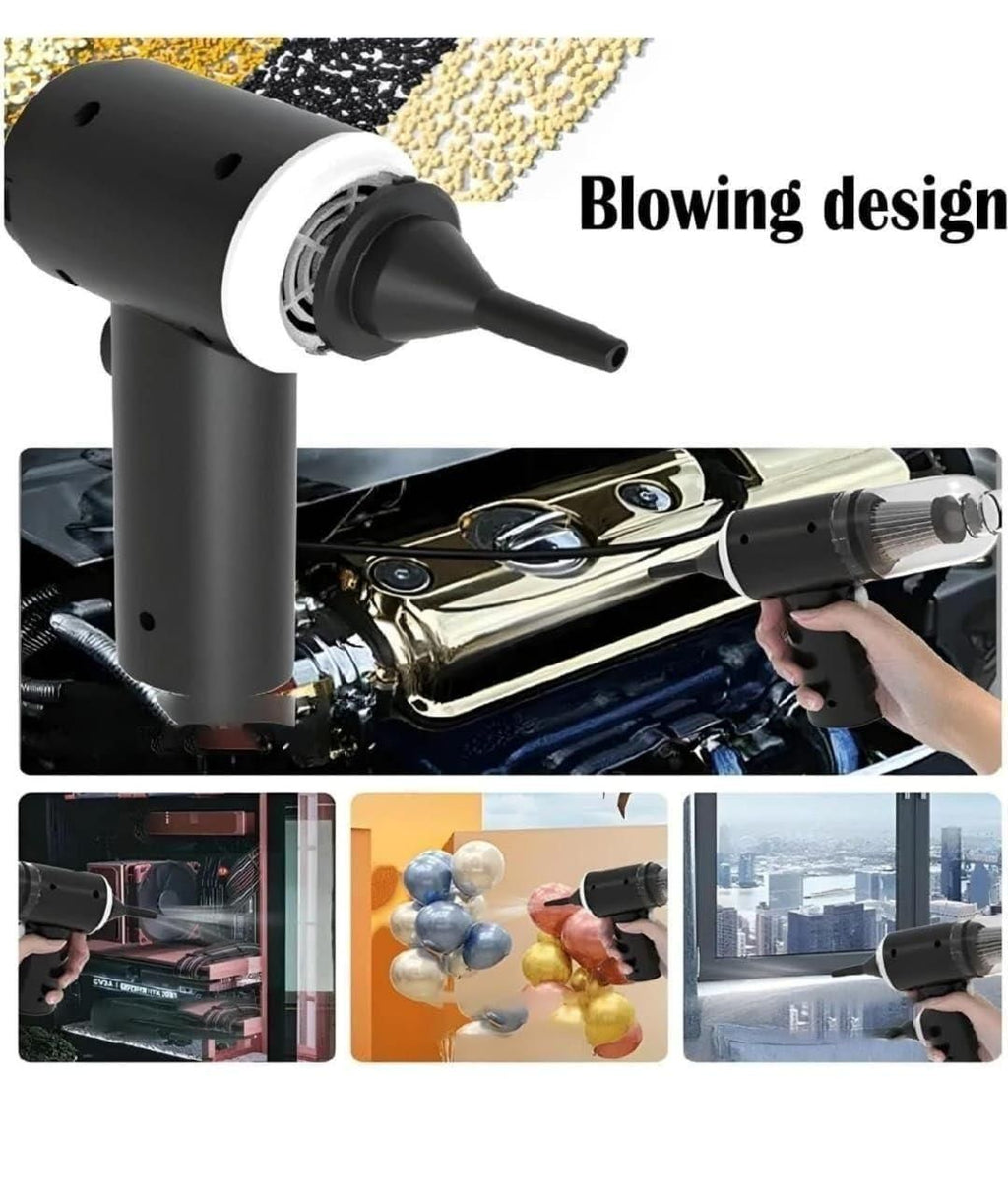 PortGun™ 9000 Pa Suction Power Rechargeable 3 in 1 Wireless Car Vacuum Gun
