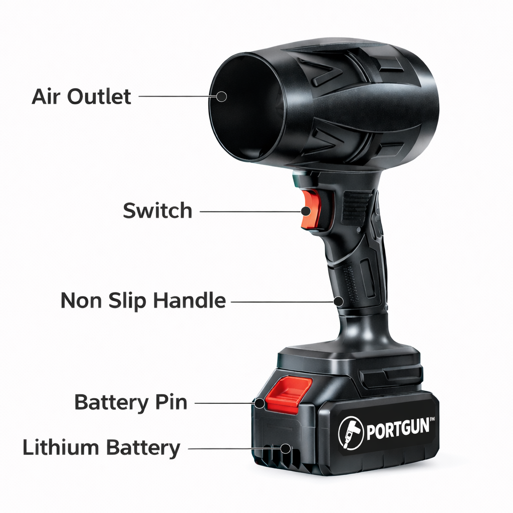PortGun™ 200000 RPM Rechargeable Cordless Jet Gun For Cleaning Cars, Homes & Outdoor Spaces