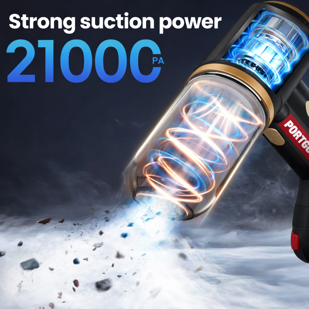 PortGun™ 21000 Pa Suction Power 4 in 1 Rechargeable Wireless Car Vacuum Cleaner & Blower