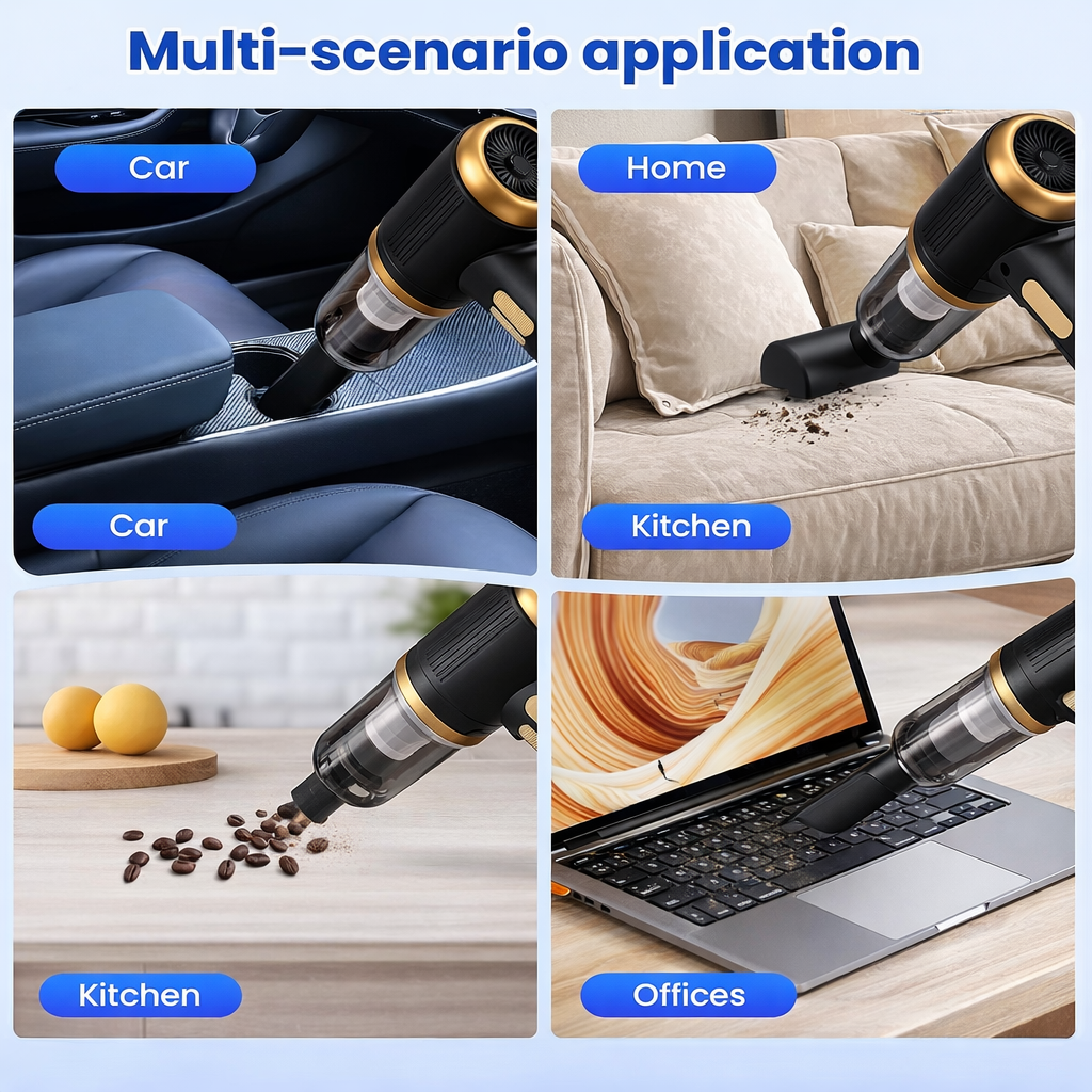 PortGun™ 21000 Pa Suction Power 4 in 1 Rechargeable Wireless Car Vacuum Cleaner & Blower