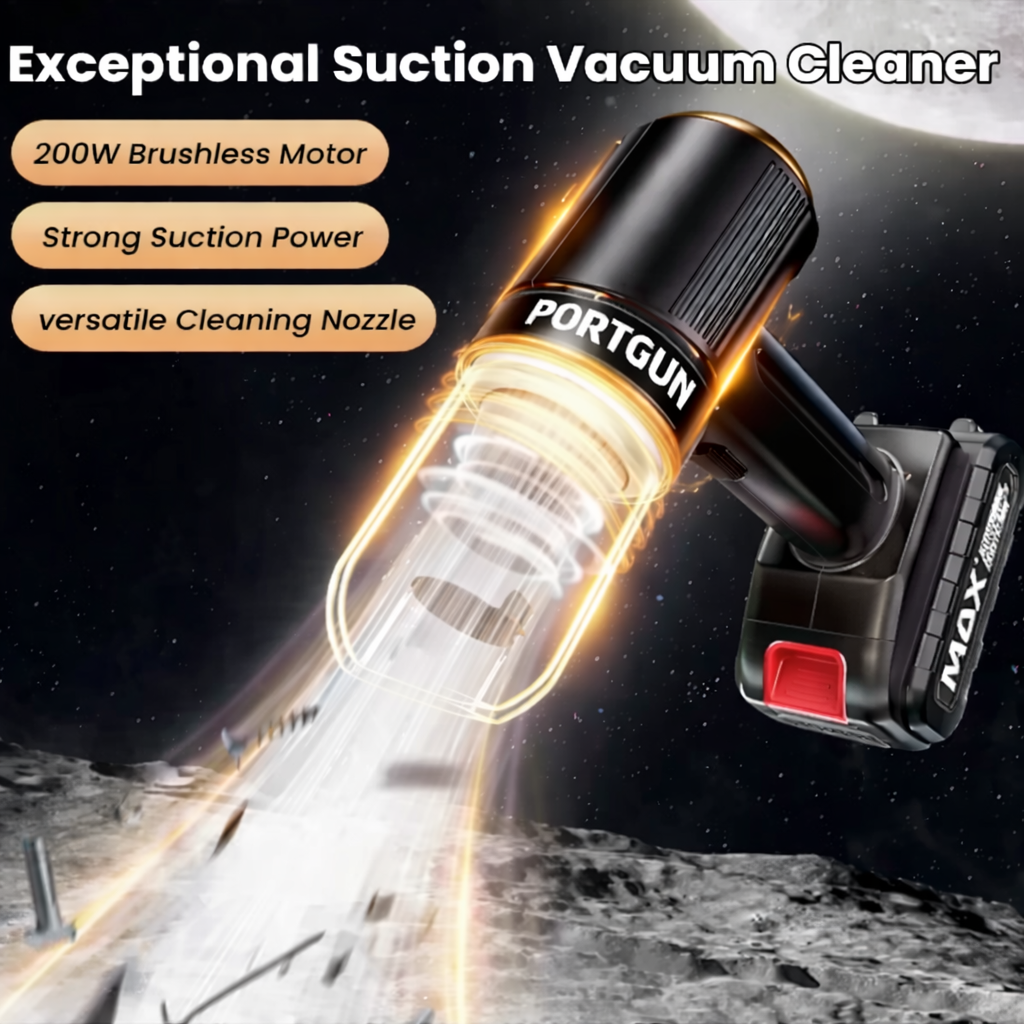 PortGun™ 21000 Pa Suction Power 4 in 1 Rechargeable Wireless Car Vacuum Cleaner & Blower