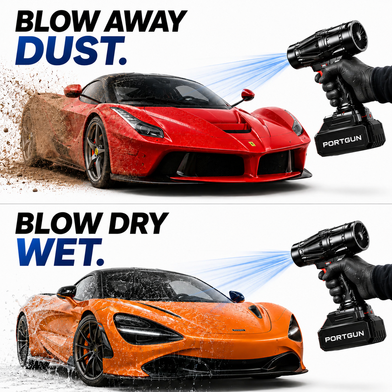 PORTGUN™ Ultra Powerful 200,000 RPM Cordless Turbo Jet Blower for Cars, Bike, Home, PCs & Keyboards