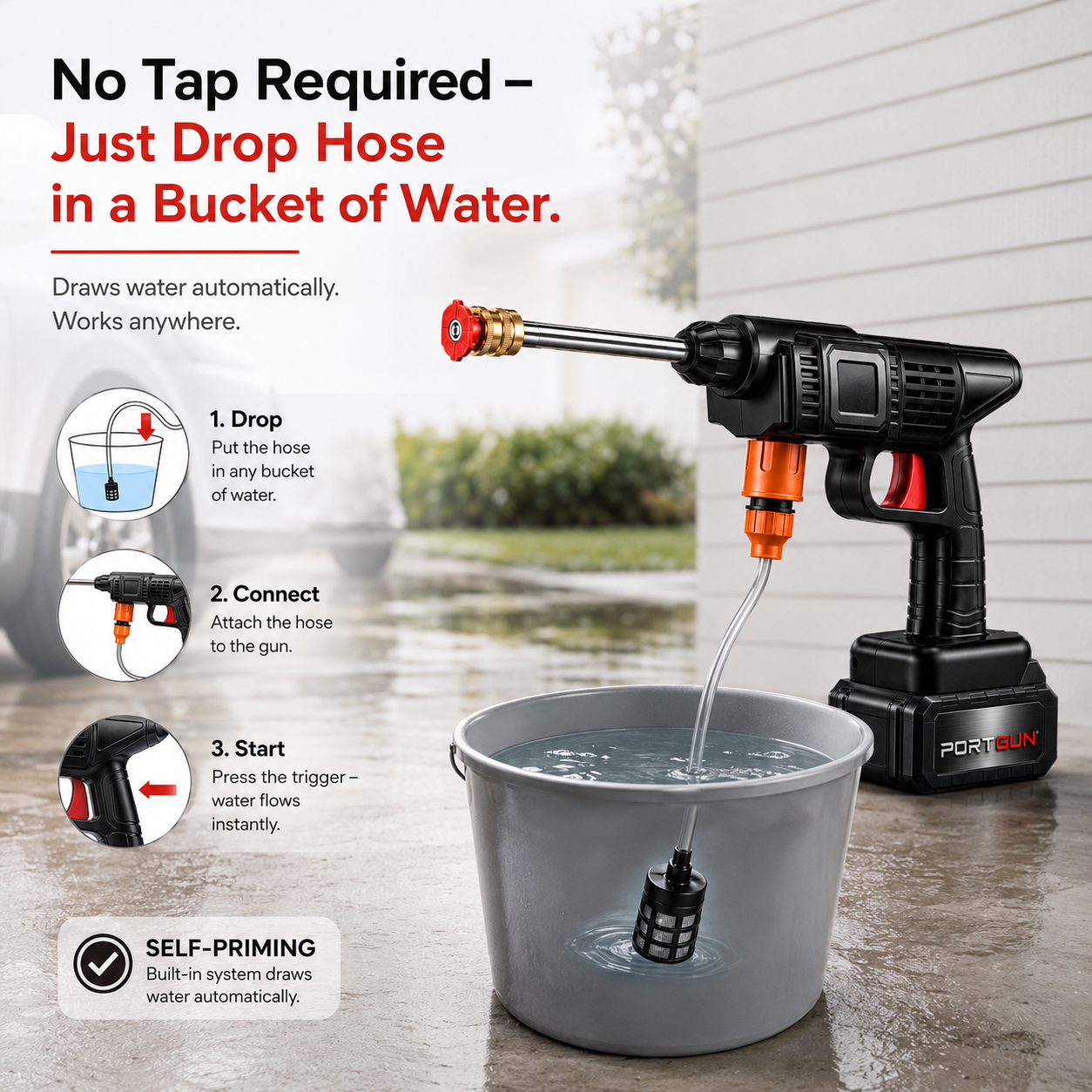 PORTGUN™ HydroForce X1 High-Pressure Cordless Cleaning System | Free Travel Case & Extra Battery Pack