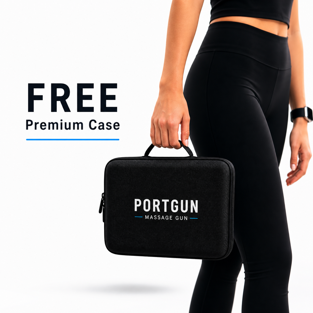 PORTGUN™ PRO Deep Tissue Massage Gun – Carbon Fibre, High Power Muscle Recovery