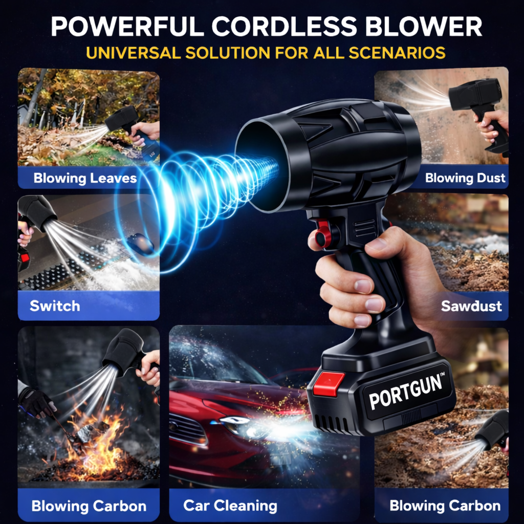 PortGun™ 200000 RPM Rechargeable Cordless Jet Gun For Cleaning Cars, Homes & Outdoor Spaces