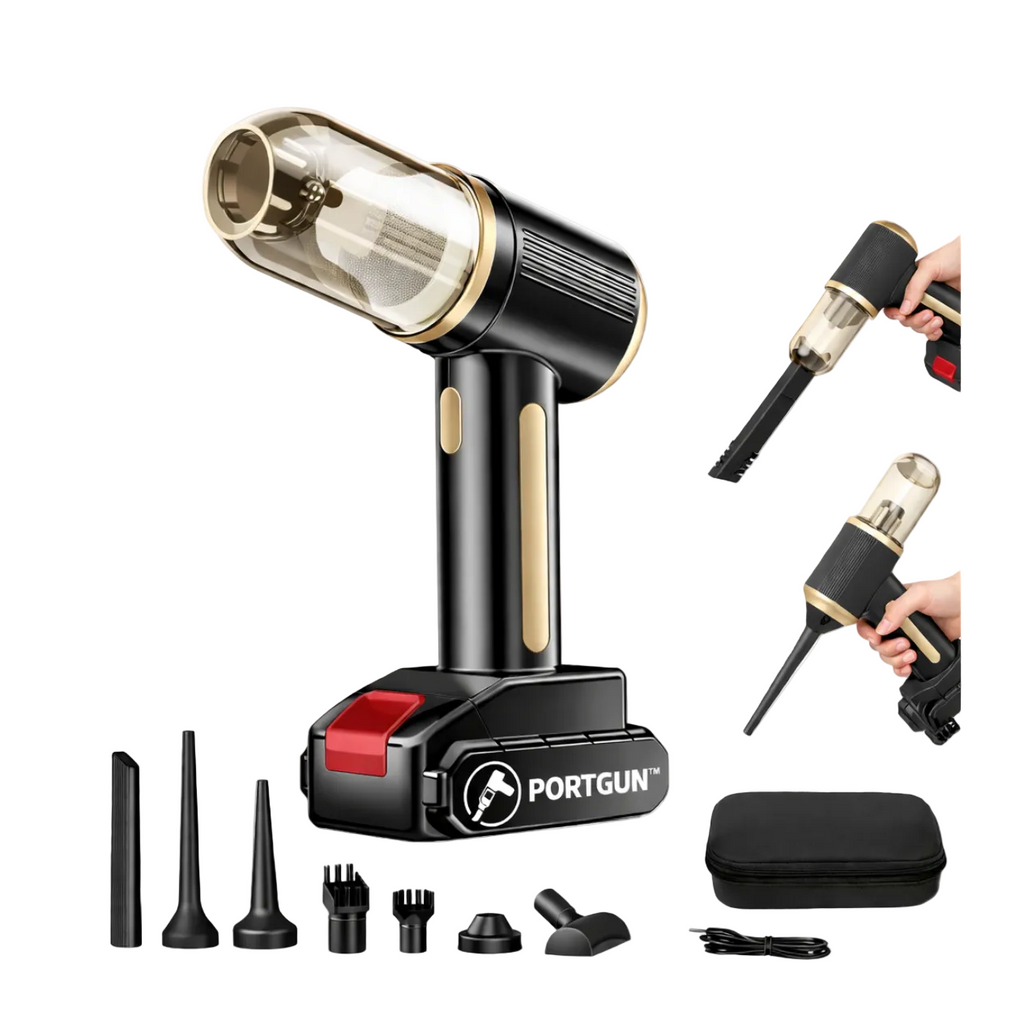 PortGun™ 21000 Pa Suction Power 4 in 1 Rechargeable Wireless Car Vacuum Cleaner & Blower