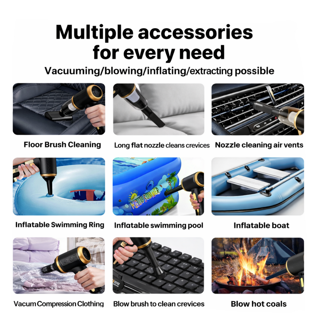 PORTGUN™ 21000 Pa Suction Power 4 in 1 Rechargeable 6000mAh Cordless Vacuum Cleaner & Blower